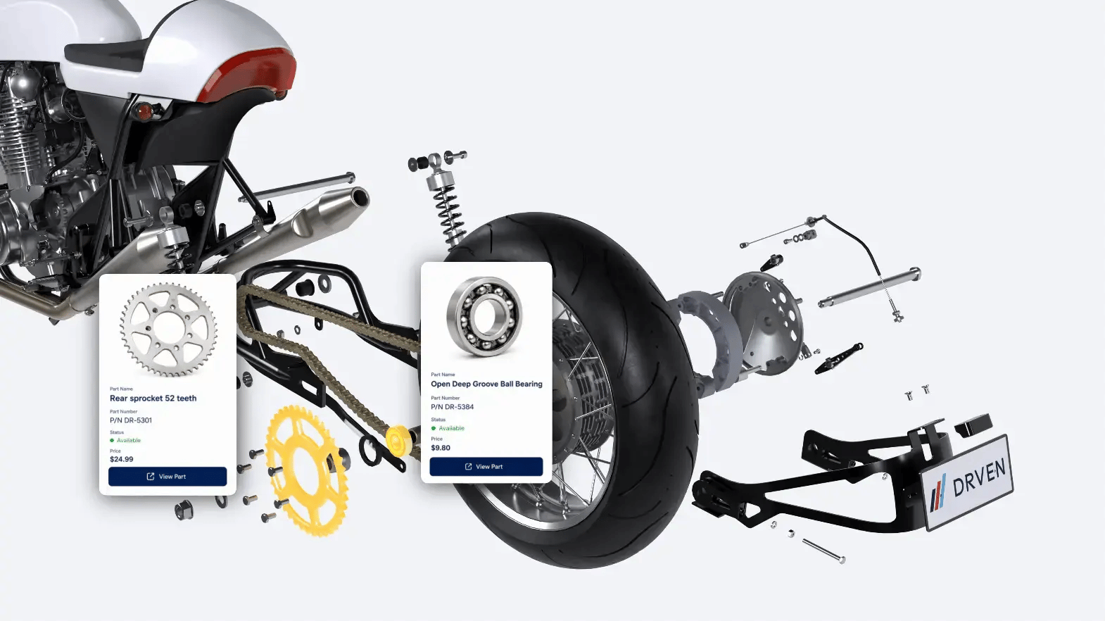 DRVEN Motorbike Parts Catalogue off-white animated